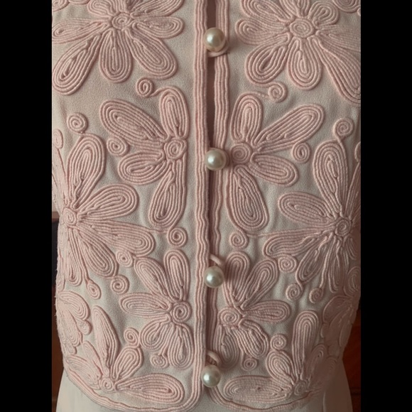 Vintage Two Piece Baby Pink Dress and Jacket Maggy London By Kenneth Nolan - Picture 3 of 13